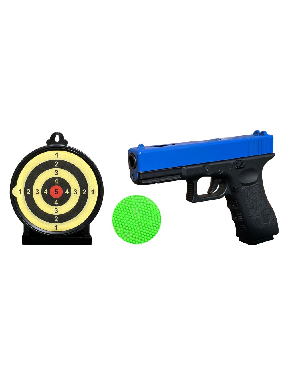 6.5-Inch Plastic Airsoft BB Gun for Kids, Black, Laser Safe Shooting